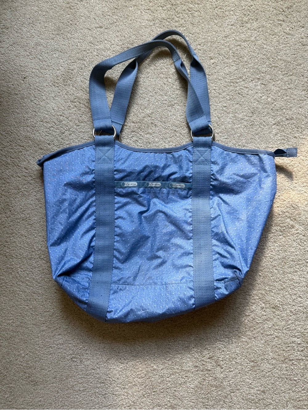 Lesportsac Light Blue Speckled Shoulder Tote